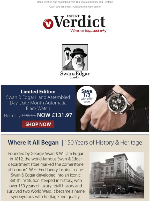 swan and edgar watch instructions