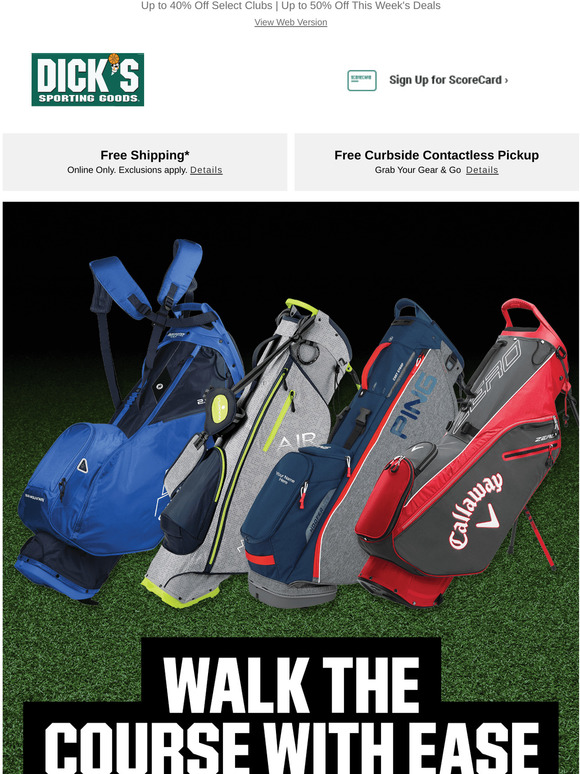 Dick's Sporting Goods Lightweight Golf Bags from the Game's Best