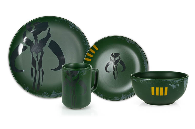 Toynk Toys As You Wish. Star Wars Boba Fett Mandalorian Stoneware 4Piece Dinnerware Set