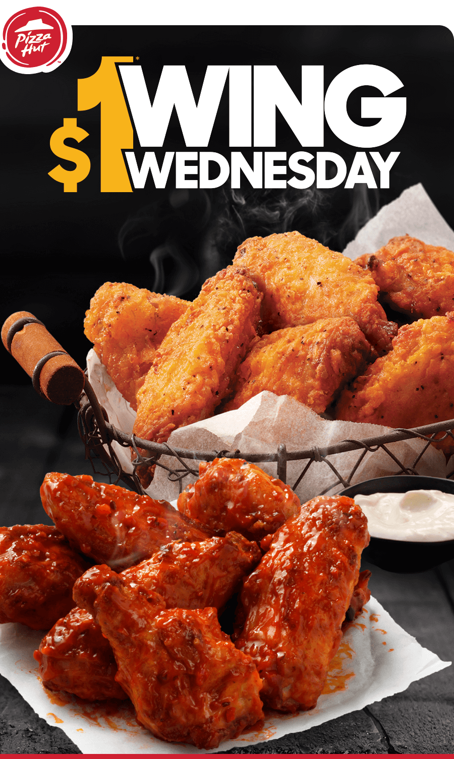 Pizza Hut 1 WING Wednesday! Pizza N Wings, Simply Delicious! 🍗🤤 Milled