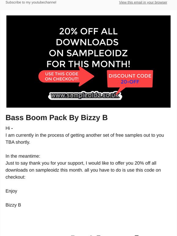 20% OFF ON SAMPLEOIDZ Downloads Mailing list members