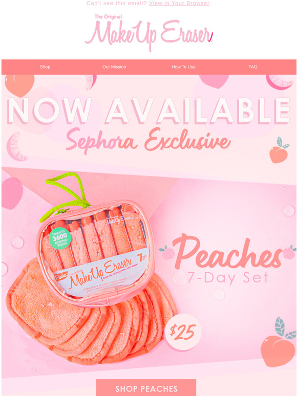 makeup eraser peach set