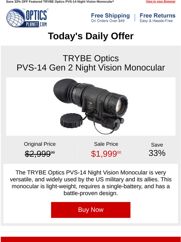 TRYBE Night Vision Monocular on Sale Milled