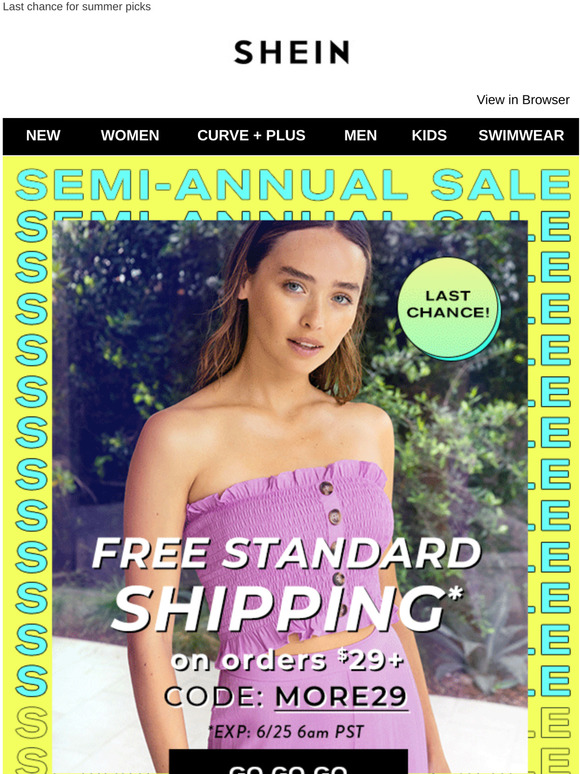 SHEIN Your Free Shipping Code Expires Soon Milled