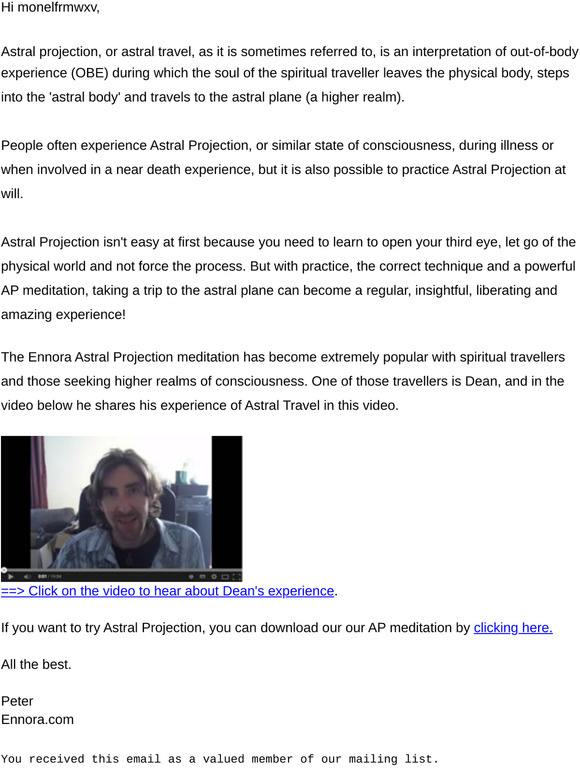 Dean's Powerful Astral Projection Experience [Video]