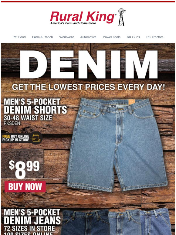 Rural Unbeatable Prices on Jeans & Shorts! Milled