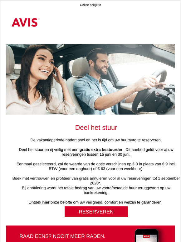 Laatste kans voor een gratis extra bestuurder