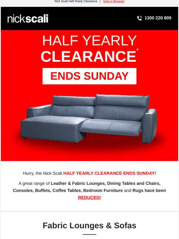 Nick Scali Online Half Yearly Clearance, ENDS SUNDAY! Milled