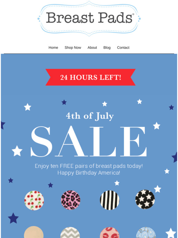 24 Hours left! Get 10 FREE Pairs of Breast Pads!