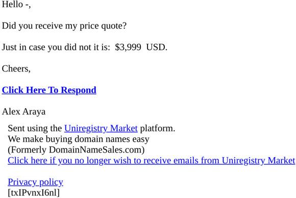 Re: melinea.com