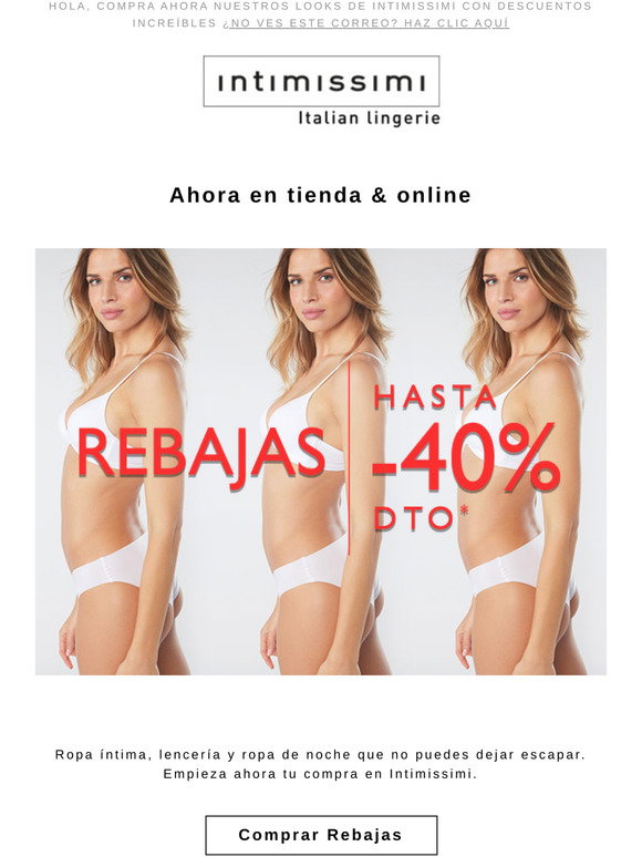 Lencería Intimissimi Rebajas | Online www.jardimartimoniz.pt