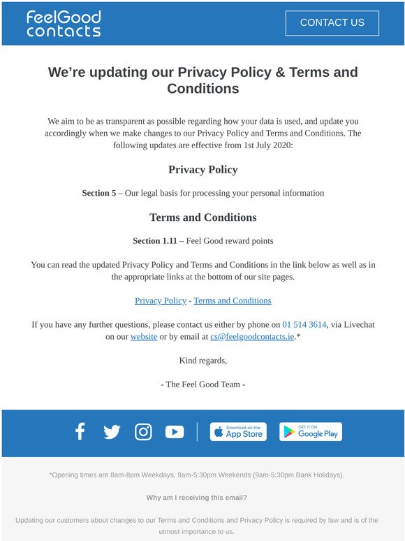 We’re updating our Privacy Policy & Terms and Conditions