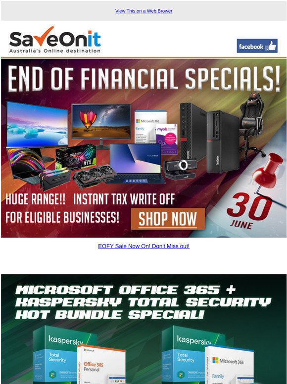 EOFY Specials! Kingston 1TB NVME SSD $169! Huge range of Laptops, monitors, PCs and more!