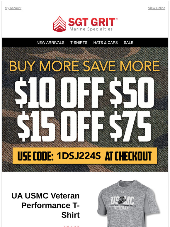 Sgt. Grit Marine Specialties New USMC Performance Buy More Save More