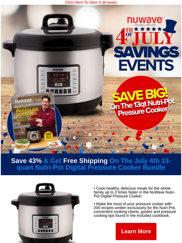 NuWaveOven See How Much You Can Save On A NuWave Pressure Cooker Milled