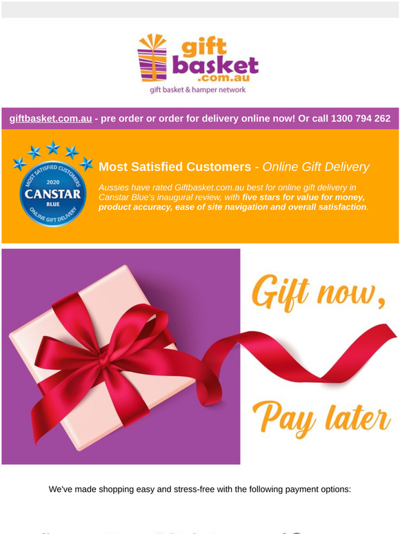 Gift Basket 🎁 Gift Now, Pay Later! Afterpay, Zip Pay & Laybuy