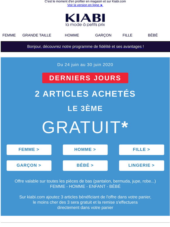 Kiabi Derniers Jours Pour Profiter Du 3eme Article Offert Milled