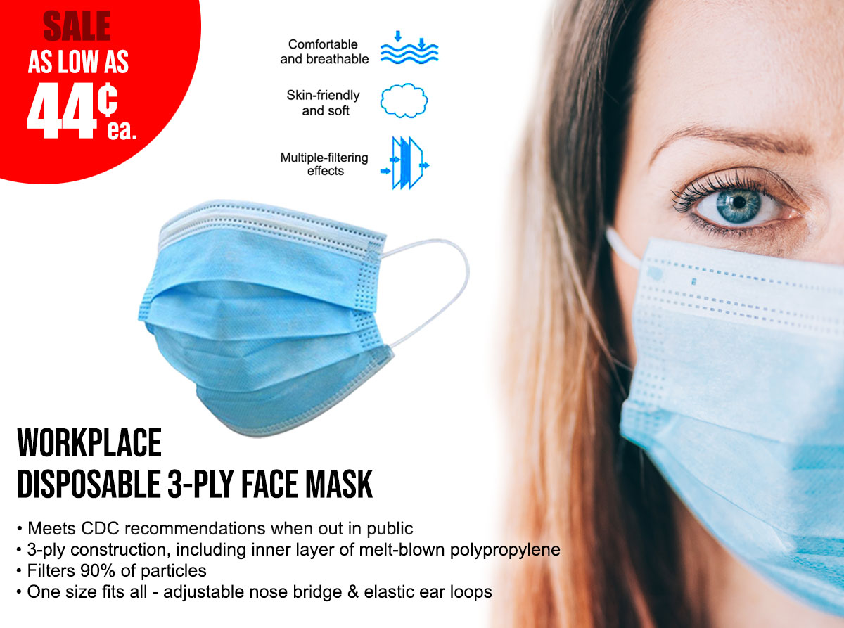 Positive Promotions 3 Ply Workplace Disposable Face Mask On Sale As Low As 44 Milled