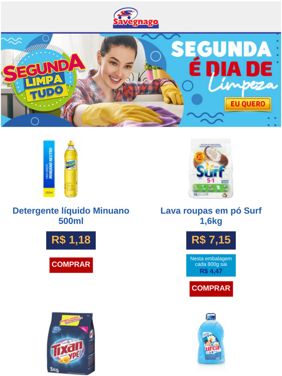Segunda Limpa Tudo com variedade e muita economia. Confira!