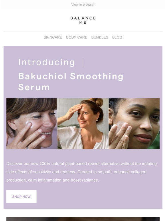 balance me bakuchiol smoothing serum