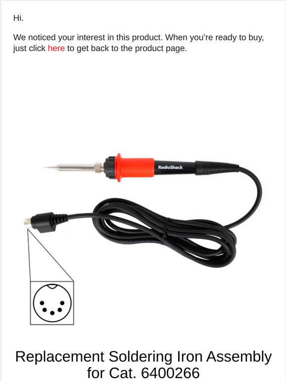 RadioShack Replacement Soldering Iron Assembly for Cat. 6400266 Milled