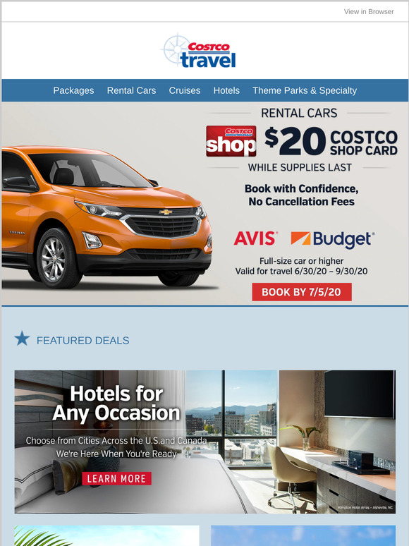 Costco Limitedtime Costco Shop Card that's why you should rent a car