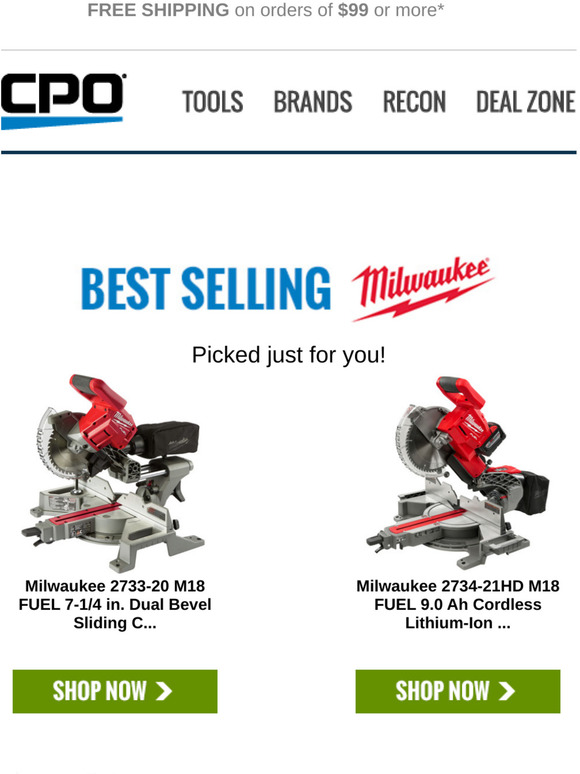 CPO Outlets Milwaukee Best Sellers Picked For You! Milled