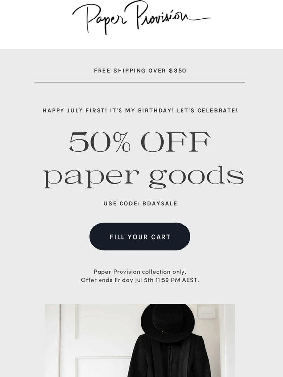 My Birthday Sale! 50% Off All Paper Provision Prints!