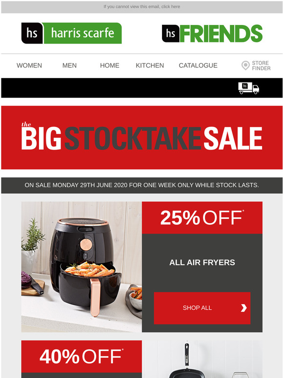 Harris Scarfe 4060 off* all Homewares! The Big Stocktake Sale is on