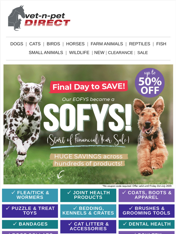 Last Day to SAVE with our SOFYS Sale!