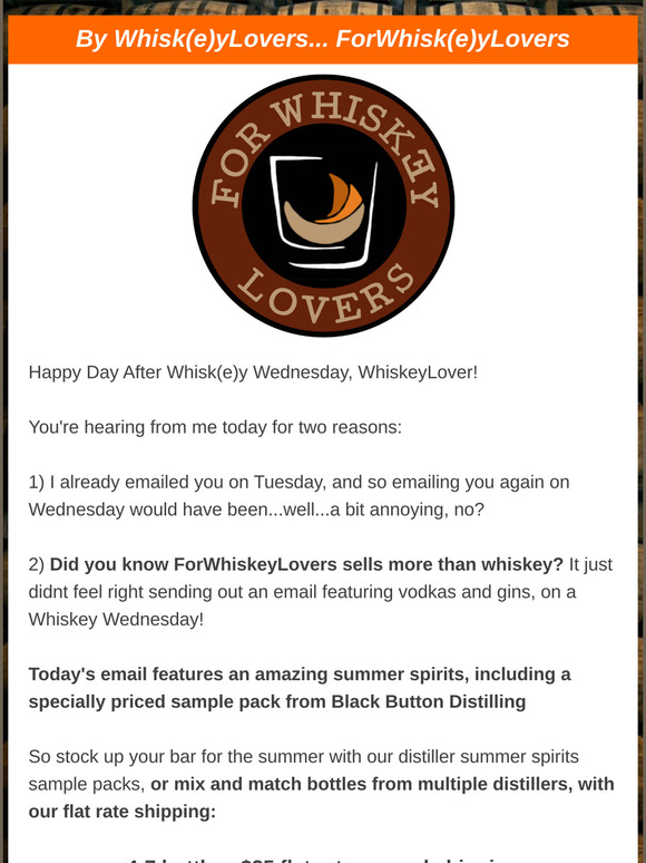 Hey WhiskeyLovers - It's our Summer Spirits Special!