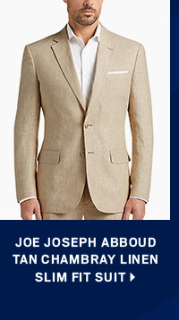 joe joseph abboud tan chambray linen slim fit suit