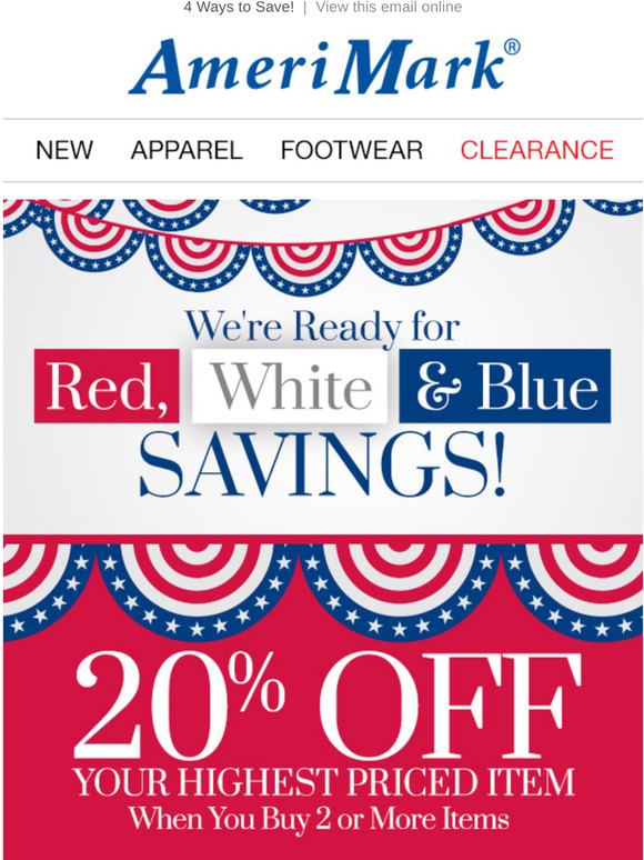 AmeriMark Here's Your Early Access to our July 4th Deal! 20 off + FREE Shipping! Milled