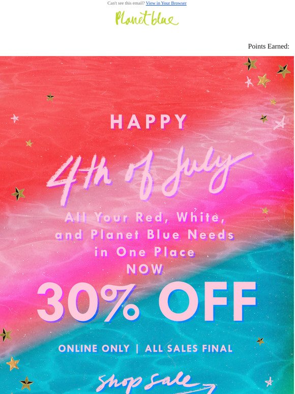 30% Off Red, White, and Planet Blue!