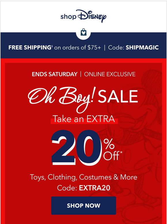 Disney Store: 2 Days Only! Extra 20% Off in Our Sale | Milled