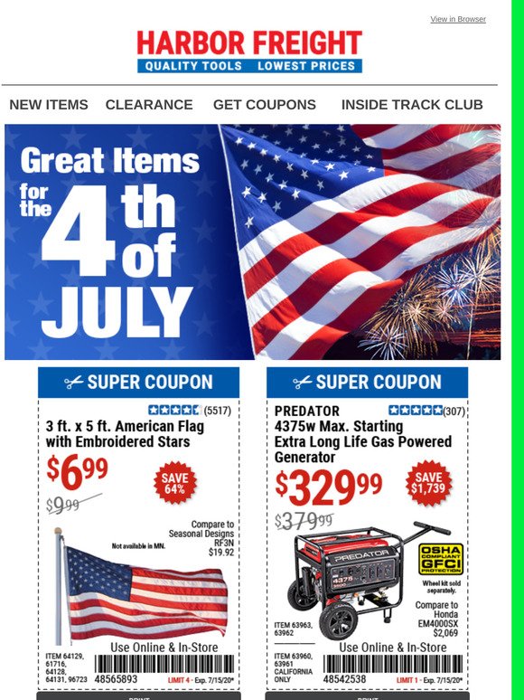 Harbor Freight Tools Check Out These Great Deals for the 4th of July