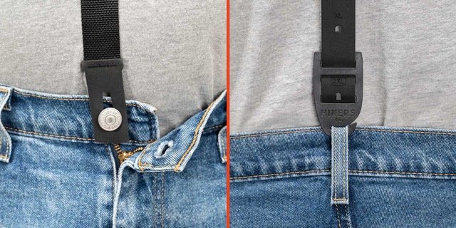 HIKERS Hidden Suspenders - Front & Rear View - Now Adjustable - 