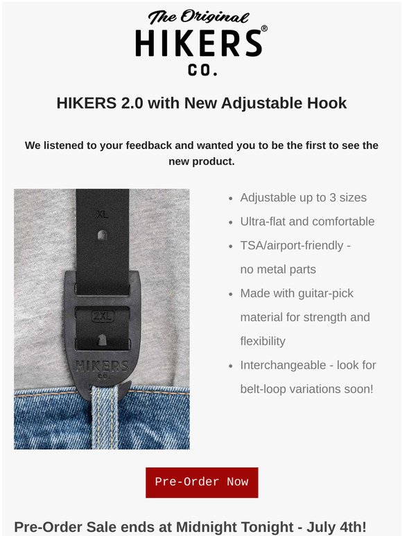 Sale Ending - HIKERS® 2.0 - New Adjustable Hook