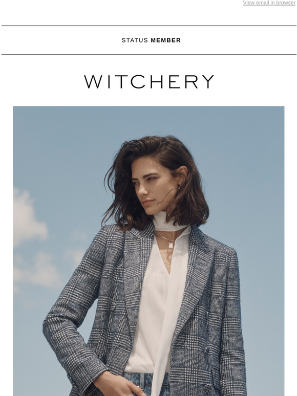 witchery check blazer