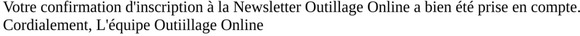 Confirmation d'inscription à la newsletter