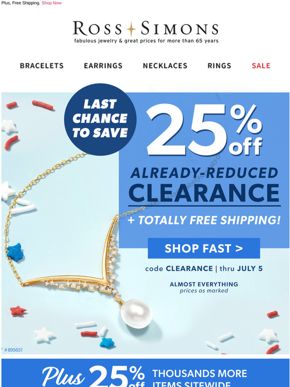 RossSimons Last Chance for 25 Off Clearance Jewelry Don't Wait