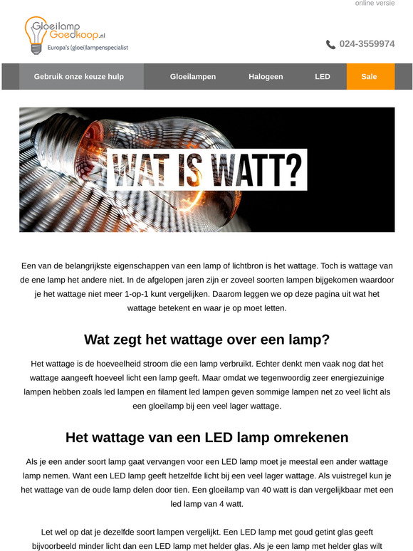GloeilampGoedkoop.nl: Wat is Watt Milled