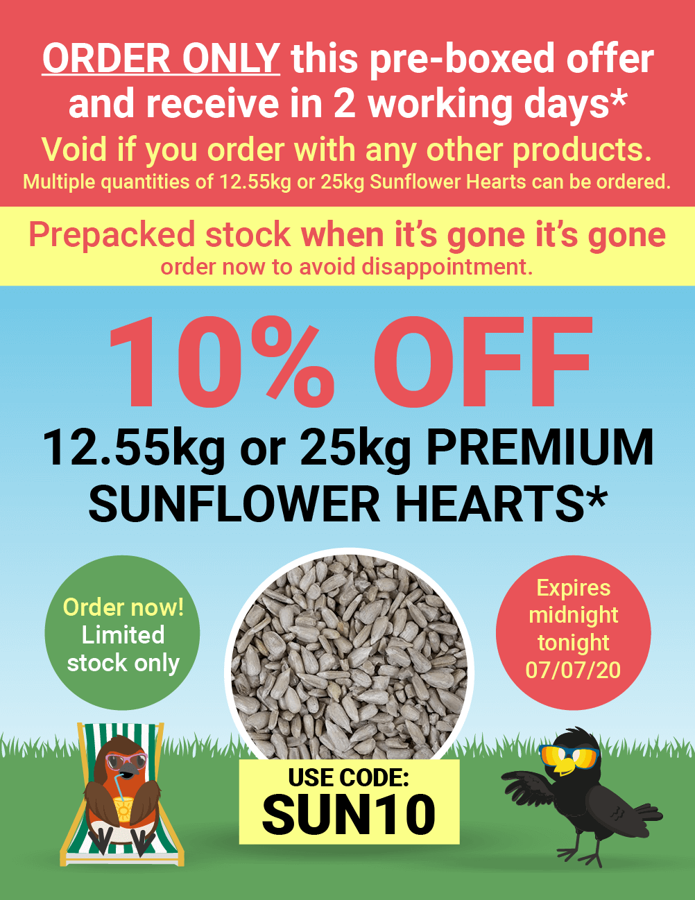 cheapest sunflower hearts 25kg