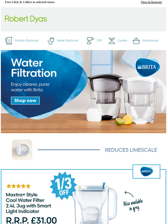 robert dyas Enjoy clearer, purer water with Brita Milled