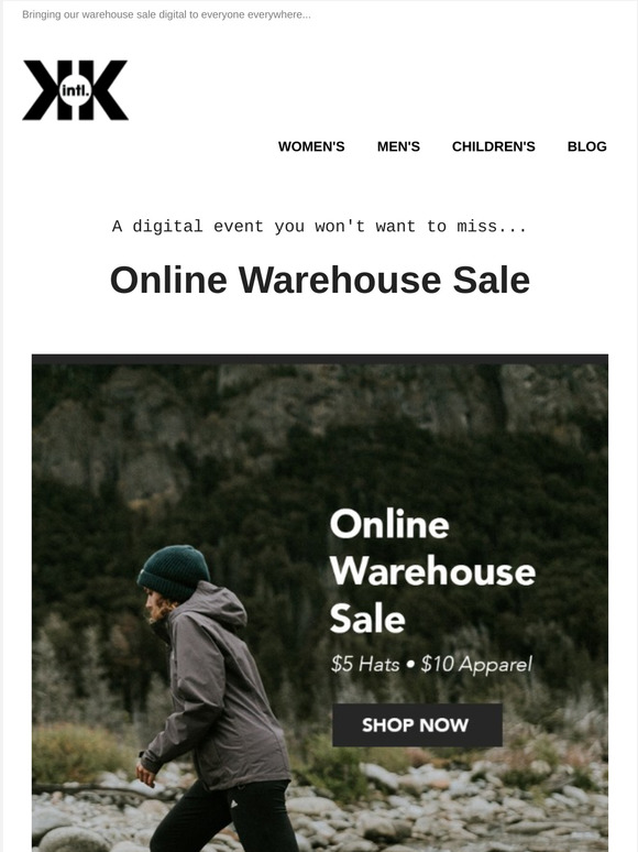 Online Warehouse Sale Starts Now!