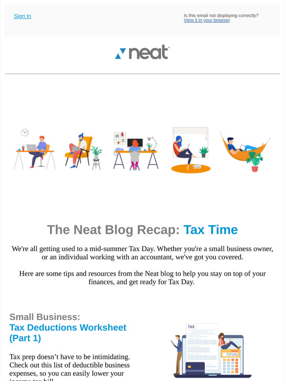 Neat Blog Recap: Summertime Taxes edition