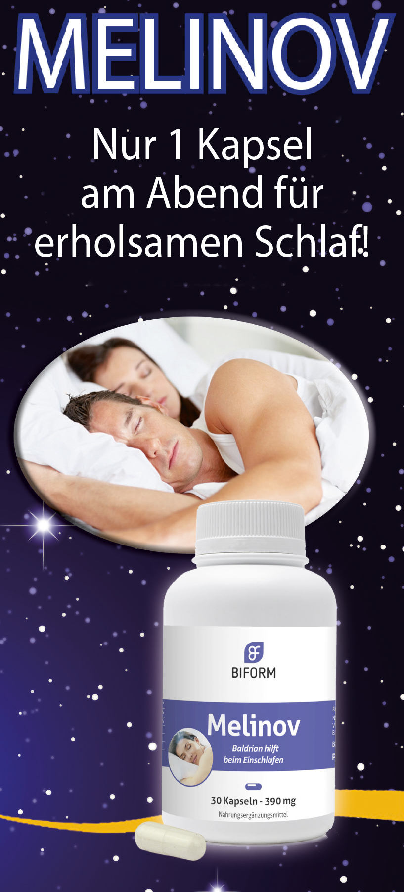 🌙 MELINOV für einen natürlichen Schlaf! 1 Kapsel am Abend genügt! Milled