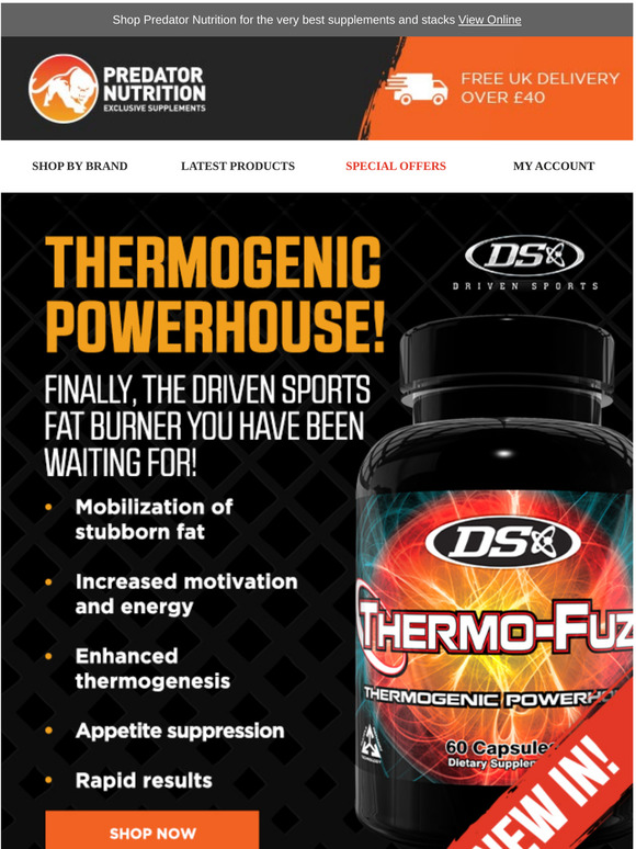Predator Nutrition NEW Driven Sports ThermoFuze + Promotions! Milled