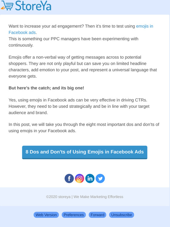 StoreYa Ultimate Guide to Using Facebook Ad Emojis [+ Examples] Milled
