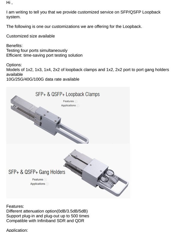 SFP/QSFP Loopback system: Customization Available
